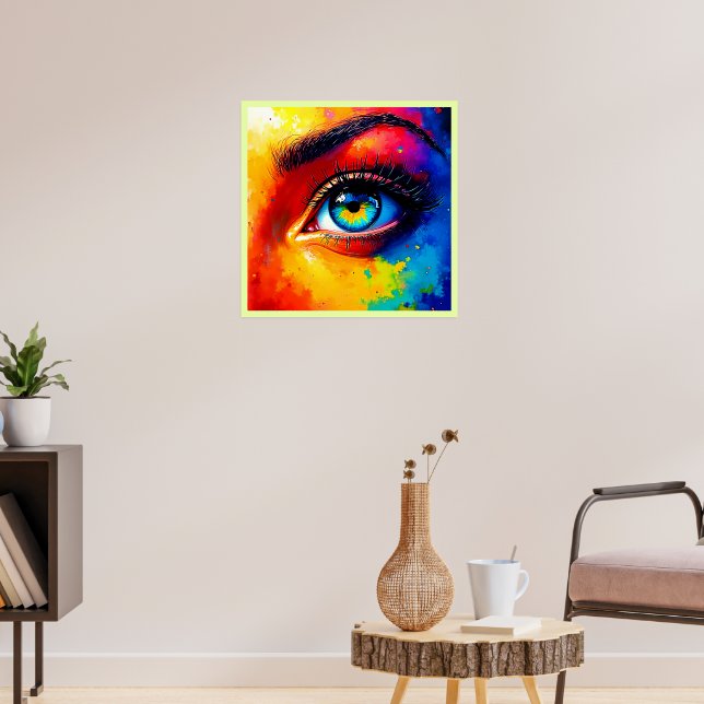 Affiche Peinture d'œil colorée à l'âme vibrante  (Salon 3)