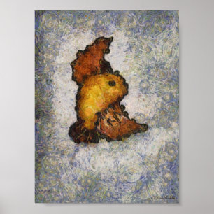 Affiche Peinture d'oiseaux à la Frida Kahlo Monet