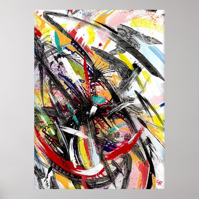 Affiche Peinture d'ouragan Techno (Devant)