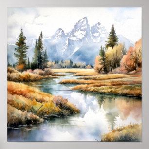 Affiche Peinture du parc national du Grand Teton