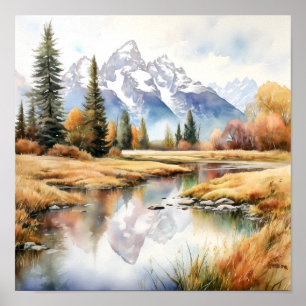 Affiche Peinture du parc national du Grand Teton