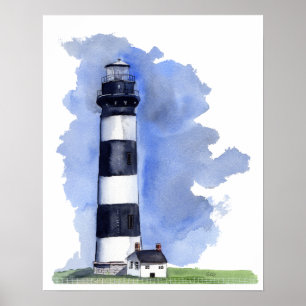Affiche Peinture du phare de Bodie Island