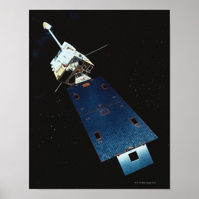 Affiche Peinture d'un satellite météorologique (Devant)