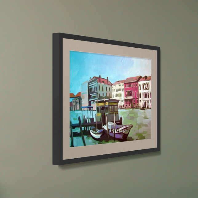 Affiche Peinture d'une station Vaporetto - Venise, Italie (Créateur téléchargé)