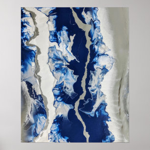 Affiche Peinture en acrylique gris bleu Art Arrière - plan