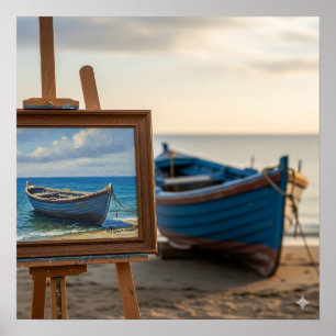 Affiche Peinture en petit bateau