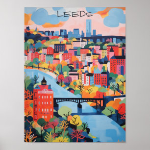 Affiche Peinture esthétique de la ville de voyage de Leeds