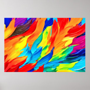 Affiche Peinture expressionniste abstraite vibrante 