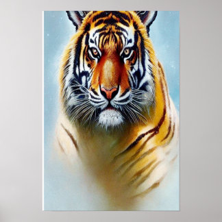 Affiche Peinture faciale de tigre - Artwork de faune frapp