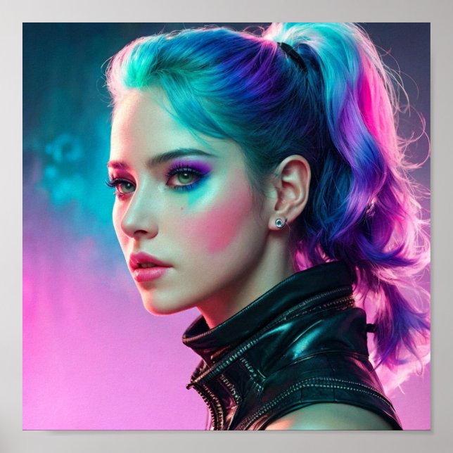 Affiche Peinture faciale féminine aquarelle (Devant)