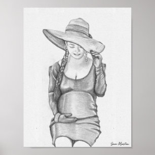 Affiche Peinture féminine enceinte Imprimer
