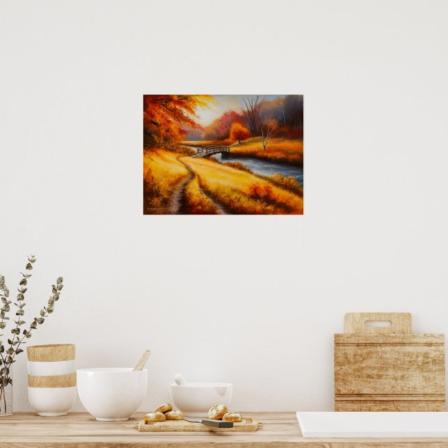 Affiche Peinture forestière d'automne - Paysage d'automne (Cuisine)