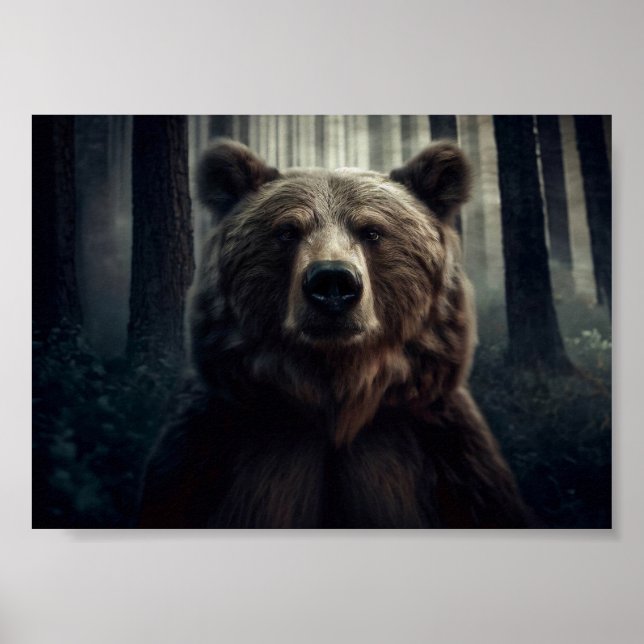 Affiche Peinture grizzli (Devant)
