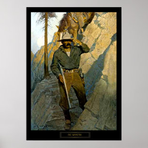 Affiche Peinture historique de NC Wyeth "Le shérif"