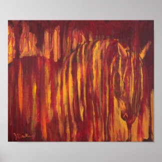 Affiche Peinture impressionniste pour chevaux