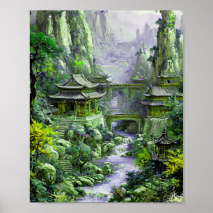 Affiche peinture japonaise