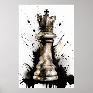 Affiche Peinture King Chess Piece
