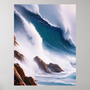 Affiche Peinture majestueuse des vagues océaniques