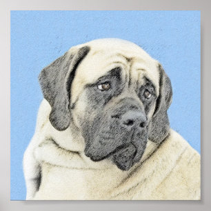 Affiche Peinture Mastiff (Fawn) anglaise - Art Chien origi