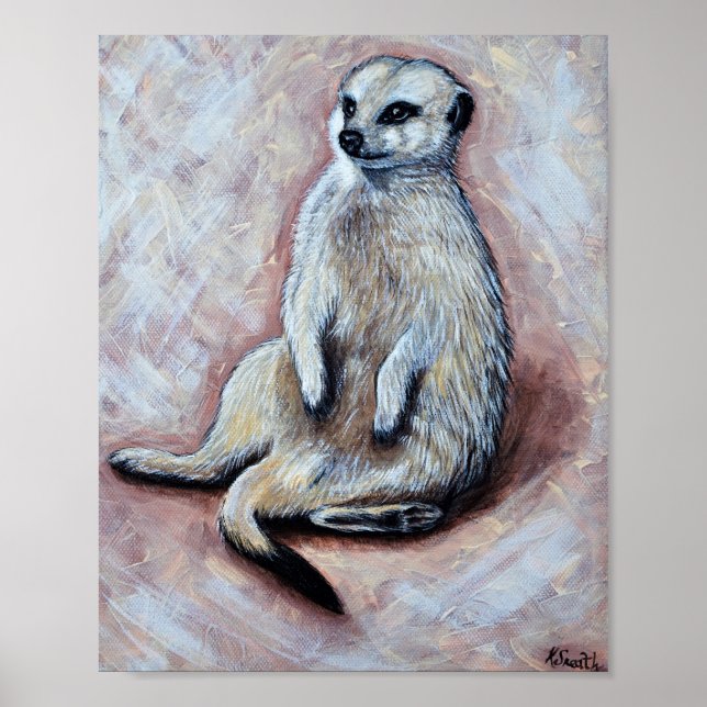Affiche Peinture Meerkat Slouchy (Devant)