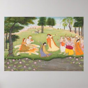 Affiche Peinture miniature Shiva et Parvati