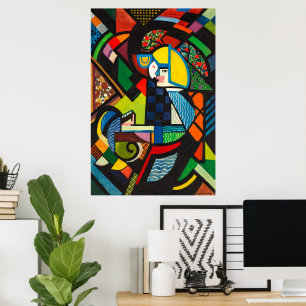 Affiche Peinture Moderniste Géométrique Colorée Abstraite