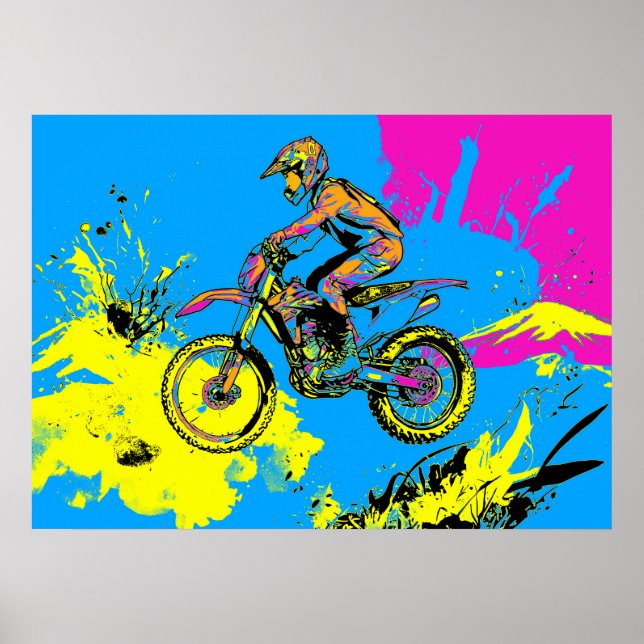 Affiche Peinture - Motocross Rider (Devant)