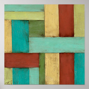 Affiche Peinture multicolore côtière de Contempoary