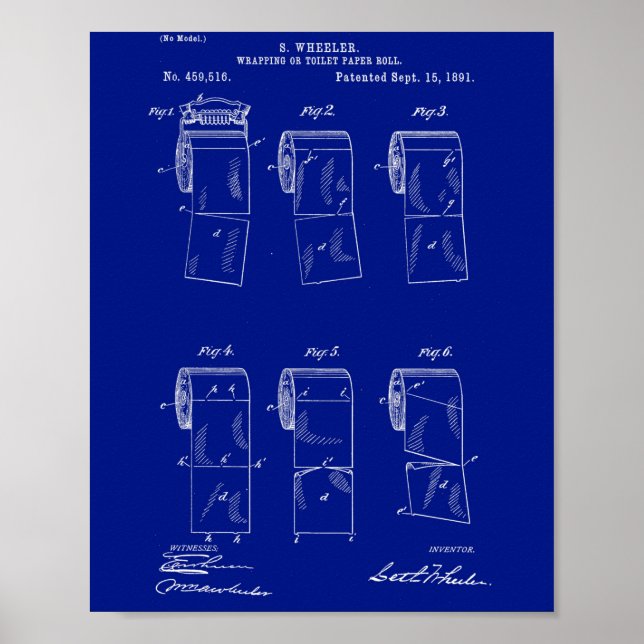 Affiche Peinture murale en brevet vintage : Papier toilett (Devant)