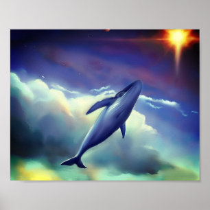 Affiche Peinture murale étonnante de baleine