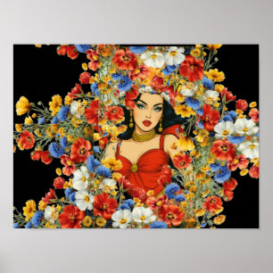 Affiche Peinture murale féminine - Femme