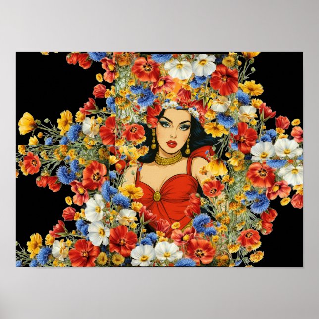 Affiche Peinture murale féminine - Femme (Devant)
