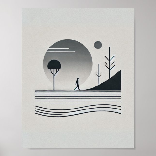 Affiche Peinture murale minimaliste Abstraite (Devant)