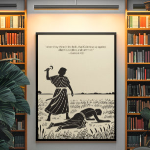 Affiche Peinture murale minimaliste - Verset biblique Impr