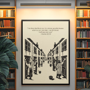 Affiche Peinture murale minimaliste - Verset biblique Impr