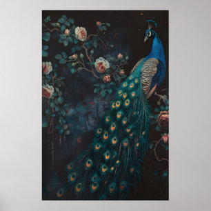 Affiche Peinture murale Paon de la Forêt Sombre, Sombre