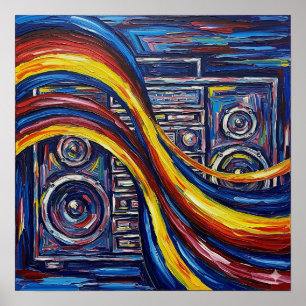 Affiche Peinture musicale Abstraite