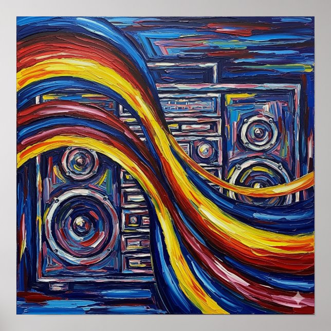 Affiche Peinture musicale Abstraite (Devant)