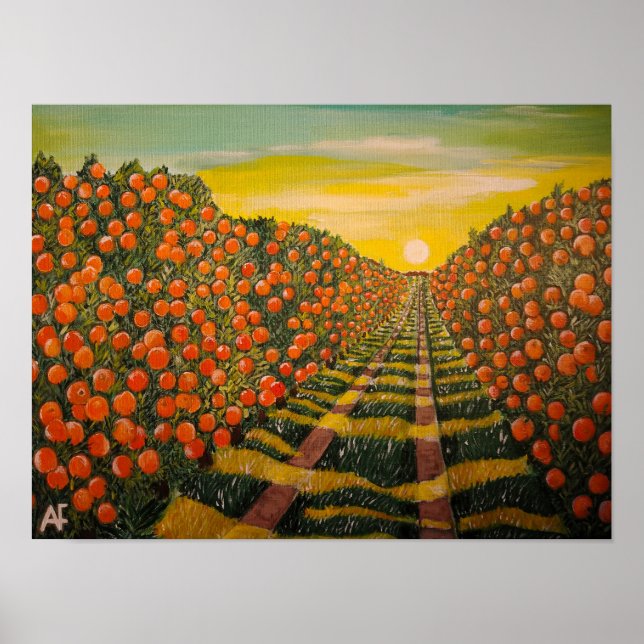 Affiche Peinture Naranjas de Valencia par Alfred Fox (Devant)