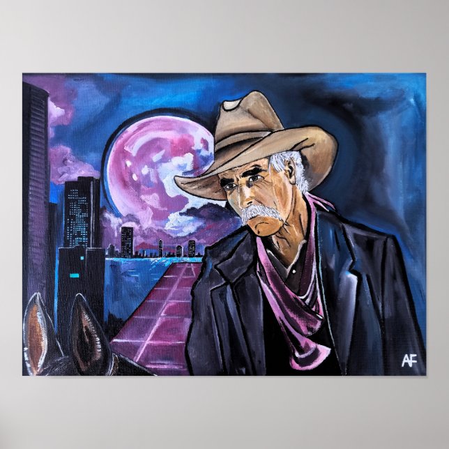 Affiche Peinture Neon Moon par Alfred Fox (Devant)