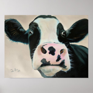 Affiche Peinture noire et blanche de portrait de visage de