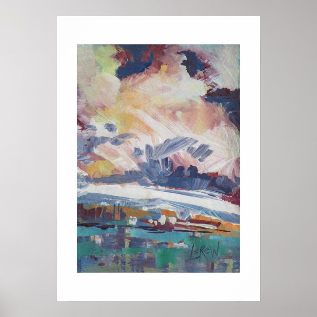 Affiche Peinture Nuages en Formation / Artiste Larry Lerew (Devant)