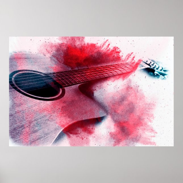 Affiche peinture numérique Abstraite de guitarart, abstrai (Devant)