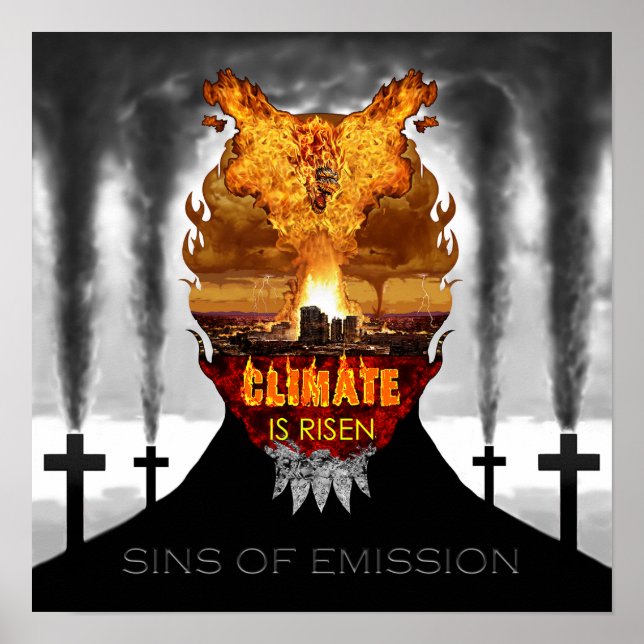 Affiche Peinture numérique sur le changement climatique. (Devant)