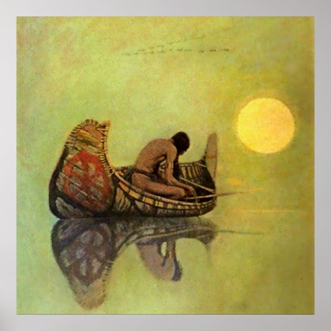 Affiche Peinture occidentale de N C Wyeth « Le Pêcheur Sil (Devant)