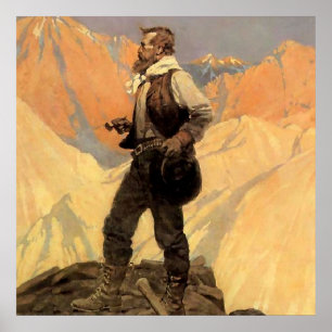 Affiche Peinture occidentale de N C Wyeth «Le Prospecteur»