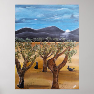 Affiche Peinture Olivar de Noche par Alfred Fox
