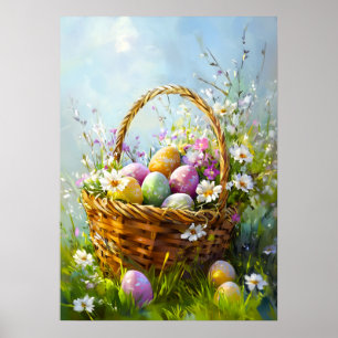 Affiche Peinture Pâques Panier