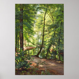 Affiche Peinture Paysage du ruisseau forestier Aagaard