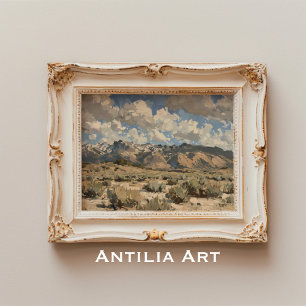 Affiche Peinture Paysage Terrain Rustique Art Montagne